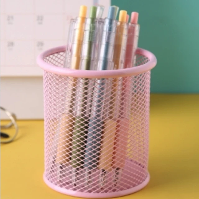 1Pcs New Pencil Holder Office Desk Metal Mesh Square Pen Pot Cup Case Co... - $10.99