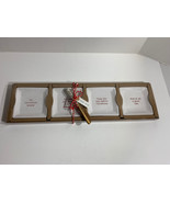 Mud Pie Set of 4 Christmas cheese plates with wood spoon 2016 - £18.95 GBP