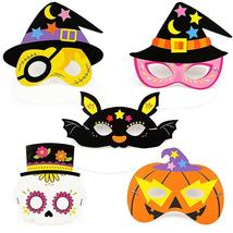 5pcs Halloween Paper Masks Kids Diy Cartoon Costume For Masquerade Carni... - £10.98 GBP