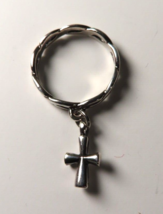 James Avery Retired St Theresa Dangle Ring Sz 5.5 Cross Sterling Silver 925 VTG - £61.23 GBP