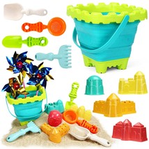 AMOR Beach Toys Set, Foldable Beach Bucket Kids Beach Sand Toys Set Beac... - $35.99