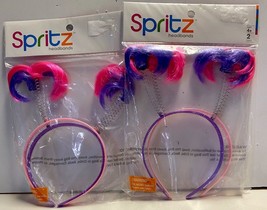 Spritz Purple &amp; Pink Ponytails Headboppers - Lot Of 2 Pkgs - Party Favor Fun! - £4.96 GBP