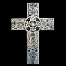 Christian Cross wall Sculpture plaque - $19.79