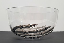 NEW Pottery Barn Skeleton Hands Halloween Candy Bowl 11&quot; diam, 5.5&quot; h - £195.58 GBP