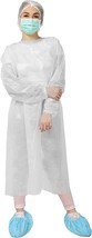 Hospital Disposable Gowns with Sleeves X-Large, Pack of 50 White Medical... - £87.32 GBP