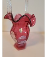 Fenton Mary Gregory Collection Cranberry Glass Tall Basket Hand Painted ... - $1,359.76 MXN