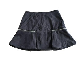 Michael Kors Women&#39;s Size 2 Black Mini Skirt Zipper Accents EUC D5 - £13.22 GBP