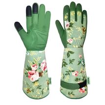 Stylish Women's Gardening Gloves - Durable &amp; Comfortable Green Print Medium - $34.60