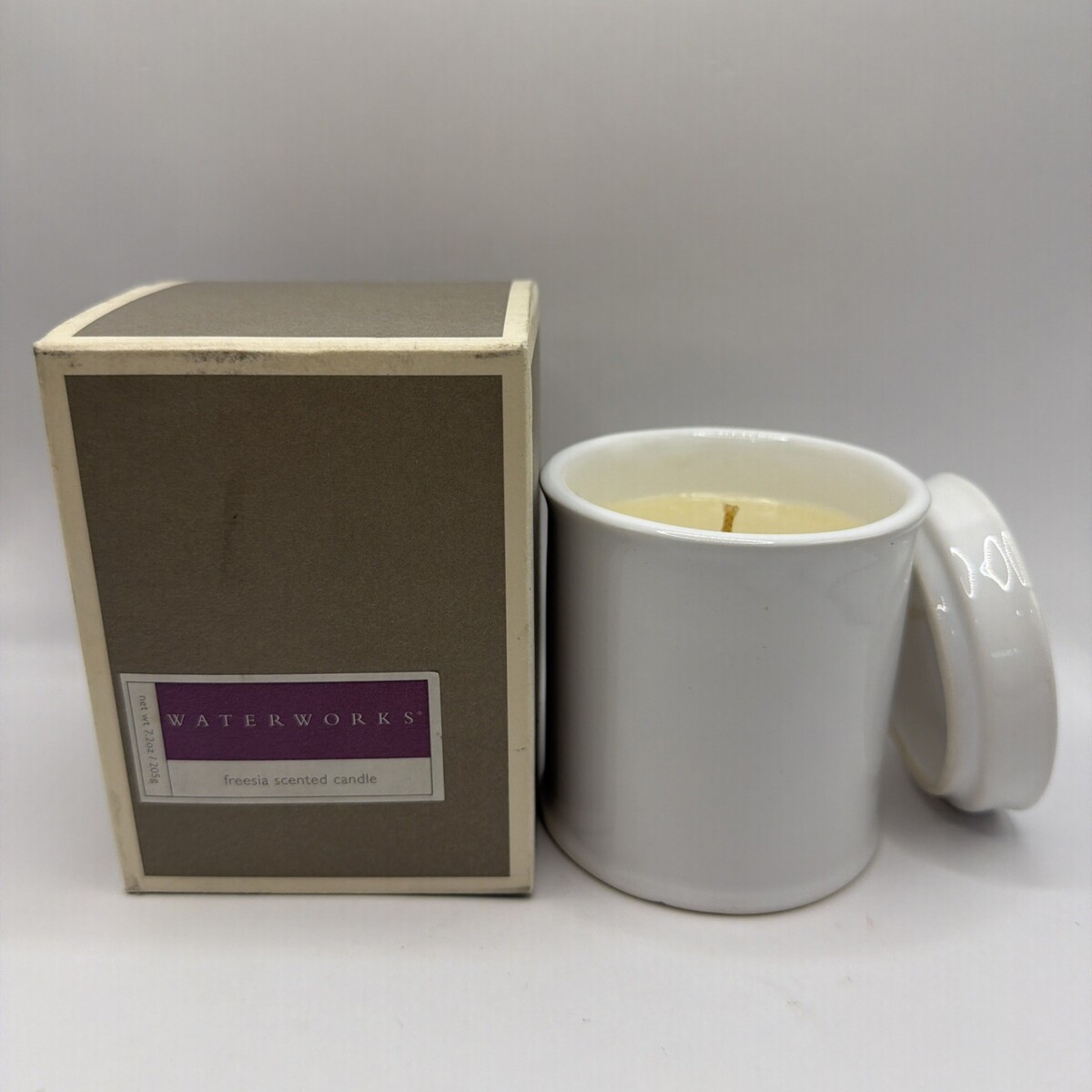 Waterworks Freesia Scented Candle 7.2 Oz New In Box - $24.70