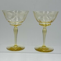 TIFFIN FRANCISCAN Paulina Mandarin Yellow Stem Champagne/Tall Sherbet Se... - $90.00