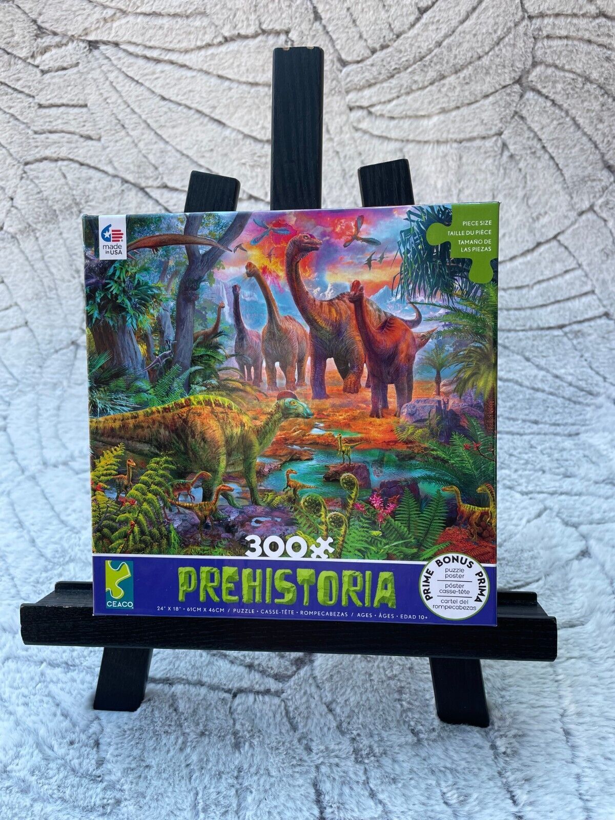 Primary image for Prehistoria ‘Sauropod Stampede’ 300-Piece Jigsaw Puzzle by Ceaco Complete