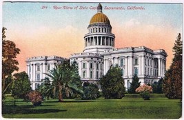Postcard Rear View Of State Capitol Sacramento California - £2.36 GBP