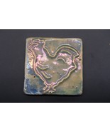Vtg Pewabic Pottery Iridescent Chicken Tile c.1939 Farm House Chic Backs... - $79.99