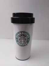 Vintage Starbucks Thermo Serv Travel Tumbler Cup White Mermaid Logo With Lid - £7.73 GBP