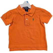 Polo Ralph Lauren Baby Boy 12M Orange Short Sleeve Pique Polo Shirt Gree... - $14.85