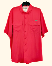 Ocean Coast Vented Fishing Shirt Mens Size XL Coral Button Up UV30 Moisture Wick - £11.36 GBP