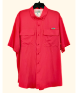 Ocean Coast Vented Fishing Shirt Mens Size XL Coral Button Up UV30 Moist... - £11.30 GBP