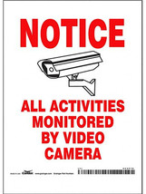 Notice All Activities Monitored By Video Camera Adhesive Sticker Sign 7x5 Condor - £14.90 GBP
