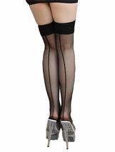 Angelique Womens Sheer Backseam Thigh High Stockings Hosiery - OS and Plus Size  - £13.29 GBP