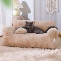 Cat Sofa Bed Non-slip Washable Fluffy 4 Color Couch With Soft Pillow - £44.08 GBP+