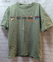 Panama jack Men's USED FLAWED t-shirt fishing lures green L Large - $7.12