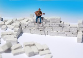 100+ Miniature White stone blocks O HO scale diorama model 1:43 wargame dollhous - £13.50 GBP