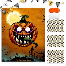 Halloween Games For Kids Adults Halloween Pumpkin Themed Games Pin The Tail Game - £23.72 GBP