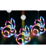 4 pc Easter Window Lights Hanging Bunny Indoor Outdoor Decoration Batter... - $9.89