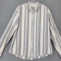 Aeropostale Men Shirt Size L White Peppy Stripe Classic Long Sleeve Button Up - £9.90 GBP