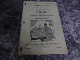 Instructions Installing and Operating Exide Batteries - $6.99