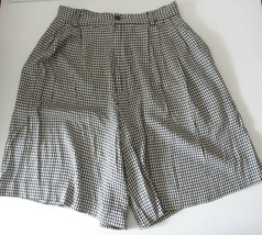 Toffs Women Black and White Houndstooth Pattern Shorts Size 8P - £10.41 GBP