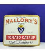 Ketchup label vintage Mallorys tomato catsup Pratt Sioux fall city Iowa ... - £7.71 GBP