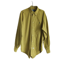 Polo Ralph Lauren Men&#39;s Olive Green Long Sleeve Button Up  Shirt Pony Logo 16,5 - £18.14 GBP
