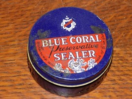 Vintage Blue Coral Preservative Sealer 2 ¼ Ounce Empty Jar - $360.96 MXN