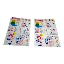 Vintage Lisa Frank Lot Of 2 Sheets Kitten Stickers In A Shoe Rainbow Fish S462 - £36.92 GBP