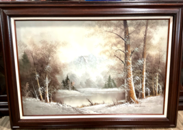 Original Textured Oil Painting Framed Wallace American Art Show 1985 Win... - £137.98 GBP