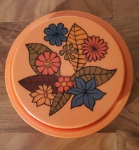 VTG Rubbermaid Nesting Canister Replacement Lid Only Flower Orange Retro... - $13.85