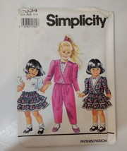 Simplicity 7534 Size 2-4 Child&#39;s Pants Skirt Top Unlined Jacket - £10.27 GBP