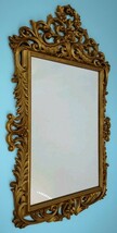 1970s Burwood 4001 Ornate Gold Floral Scroll Mirror 31” Large Syroco Roc... - $227.69