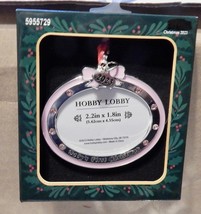 Blue Oval Picture Frame Ornament Boy 2.2&quot; x 1.8&quot; Baby&#39;s First Christmas ... - £8.37 GBP