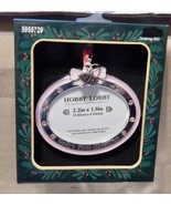 Blue Oval Picture Frame Ornament Boy 2.2&quot; x 1.8&quot; Baby&#39;s First Christmas ... - £8.24 GBP