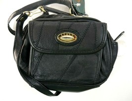 Black Travel Purse Small Crossbody Bag Gold Duck Leather Collection New ... - £33.96 GBP