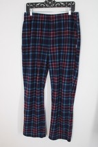 Eddie Bauer L Red Blue Plaid Waffle Fleece Pull On Pajama Pants - $25.64