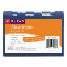 Smead Step Index Organizer 12-Pocket Letter Poly Navy 70902 - £17.25 GBP