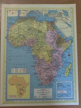 Africa Map Vintage 1951 9&quot; x 12&quot; Print French West Africa Anglo-Egyptian... - €12,63 EUR
