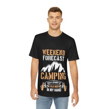 Men&#39;s Polyester All Over Print Tee: Vibrant Camping Design with &quot;Weekend... - $40.17+