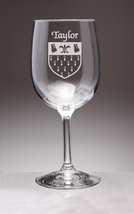 Taylor Irish Coat of Arms Wine Glasses - Set of 4 (Sand Etched) - $67.32