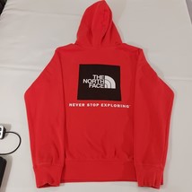 The North Face Mens Box NSE Pullover Red Cotton Blend Hoodie Sweatshirt Chest 43 image 2