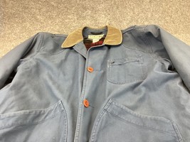LL Bean Chore Coat Men’s X-LARGE Canvas Wool Lined Barn corduroy collar Jacket - £58.84 GBP