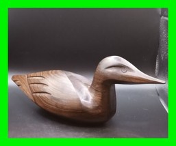 Vintage Heavy Solid Wooden Duck Decoy Hand Carved Folk Art ~ # 10 - £23.36 GBP